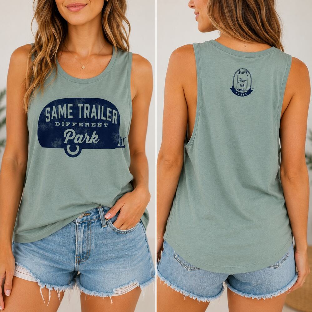 Mason Jar Same Trailer Different Park Tank Top Small  NWOT